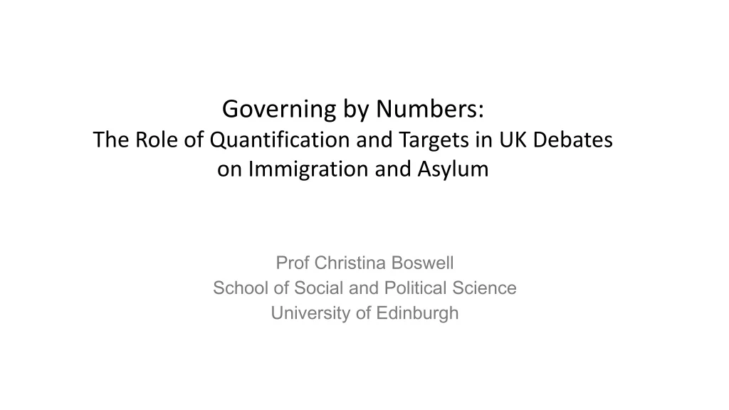 prof christina boswell school of social and political science university of edinburgh