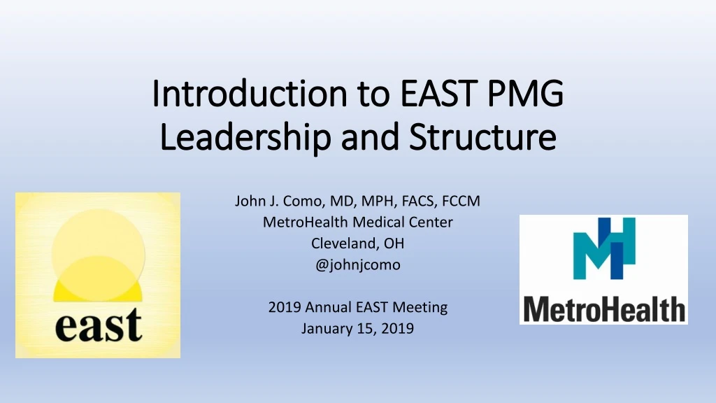 introduction to east pmg leadership and structure