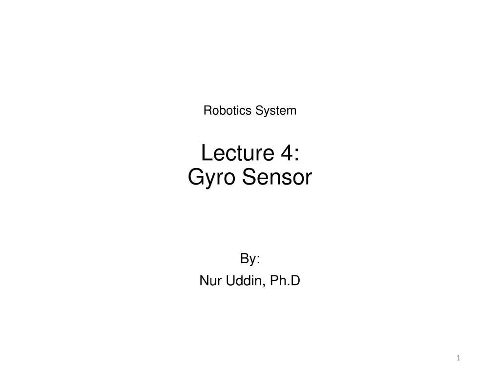 robotics system lecture 4 gyro sensor