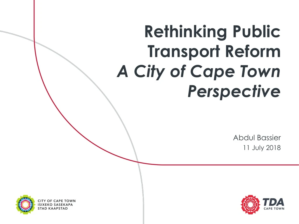 rethinking public transport reform a city of cape town perspective