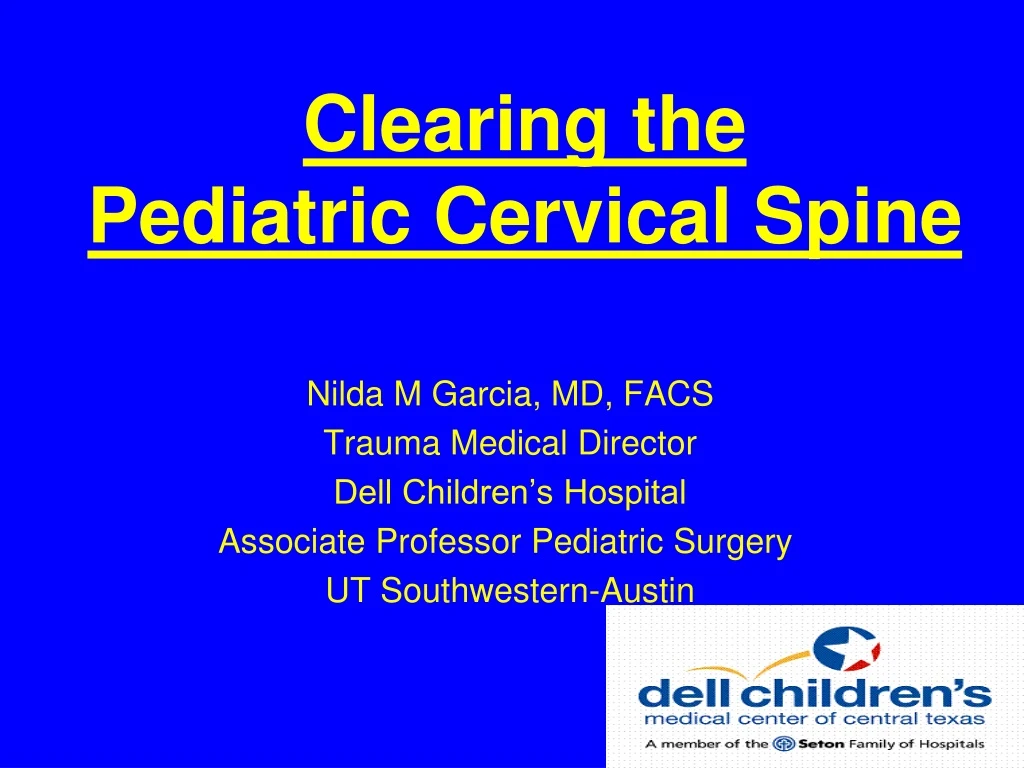 clearing the pediatric cervical spine