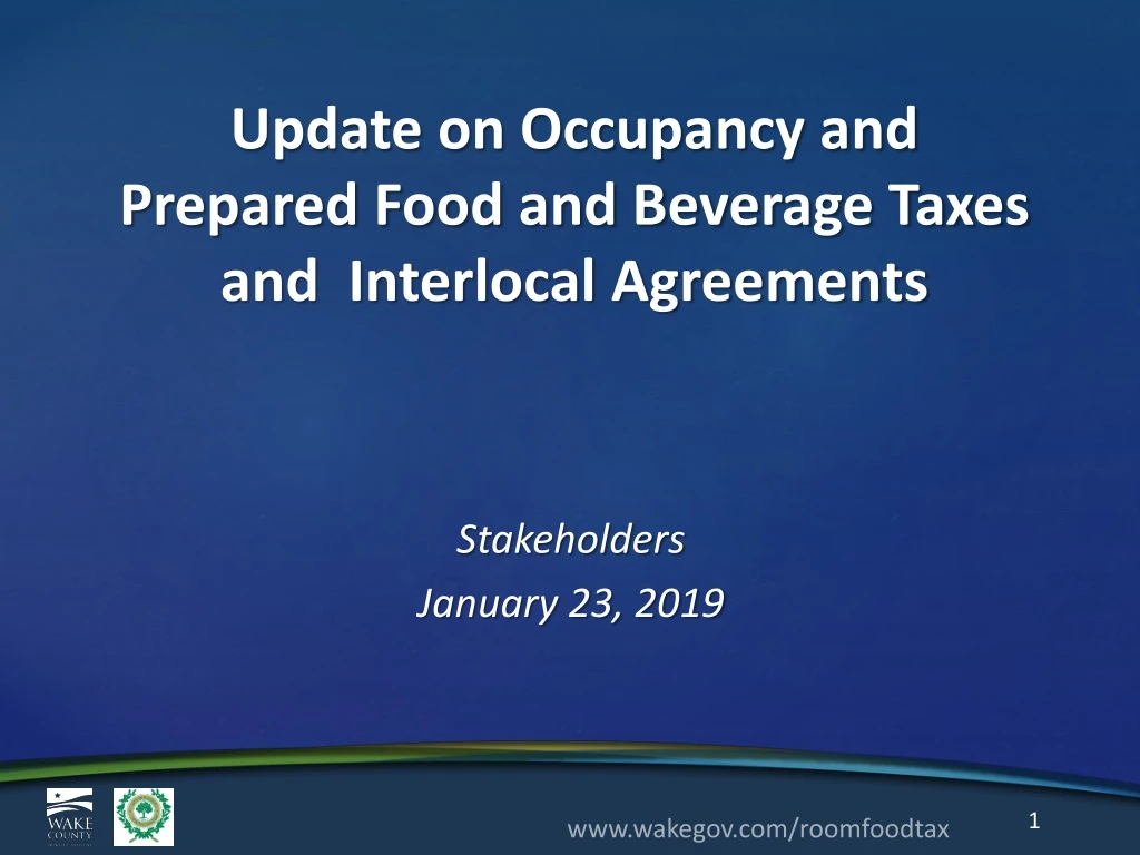 update on occupancy and prepared food and beverage taxes and interlocal agreements