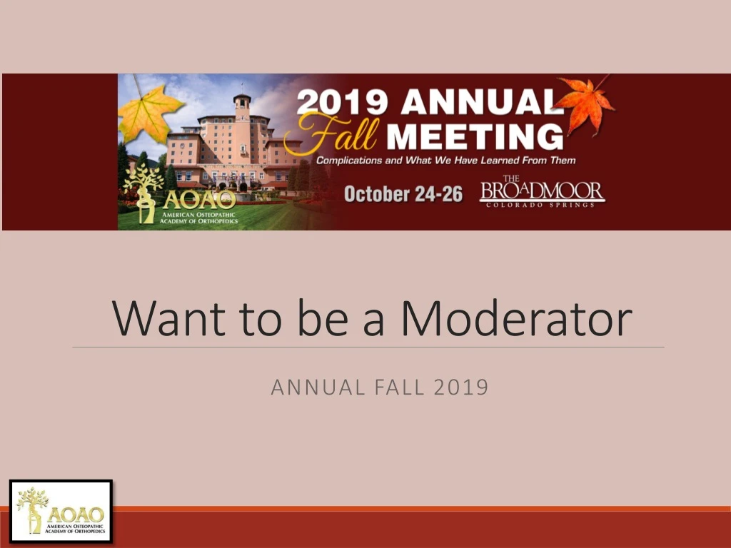 want to be a moderator