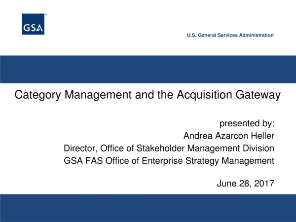 Category Management and the Acquisition Gateway