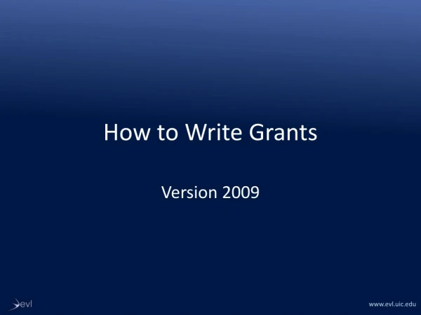 How to Write Grants