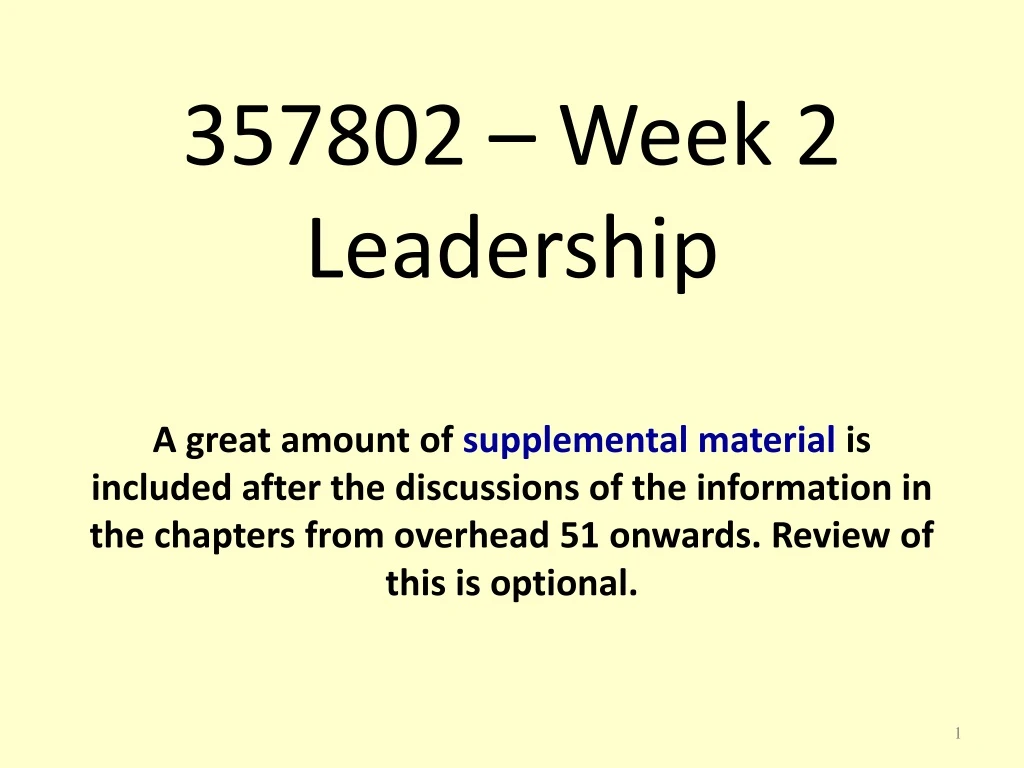 357802 week 2 leadership a great amount