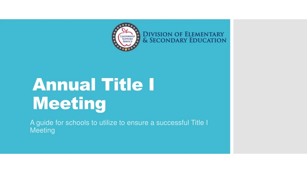 annual title i meeting
