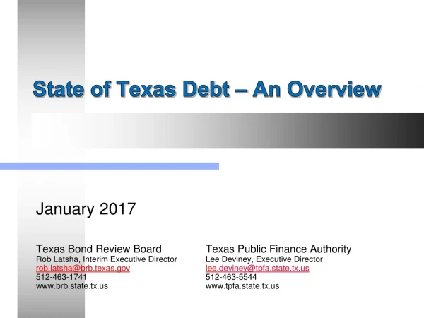 State of Texas Debt – An Overview