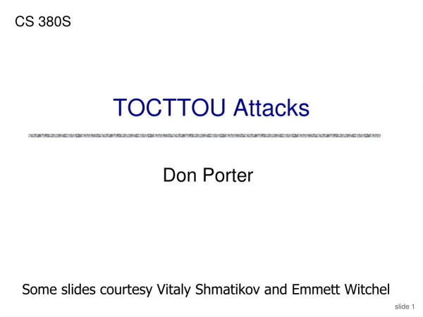 TOCTTOU Attacks