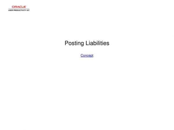 Posting Liabilities Concept