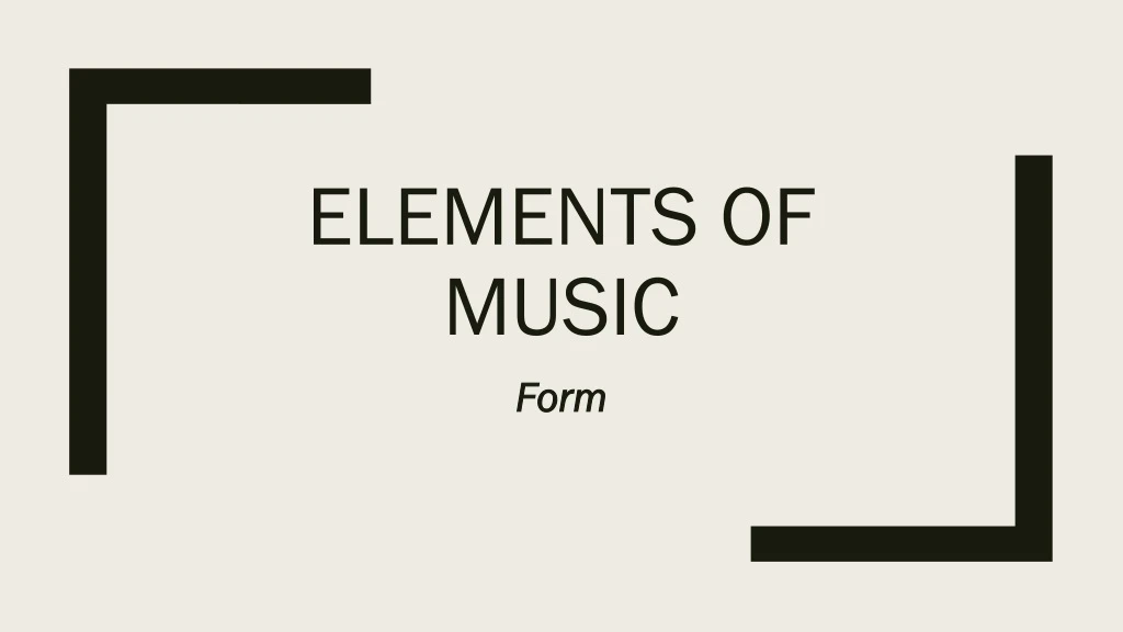 elements of music