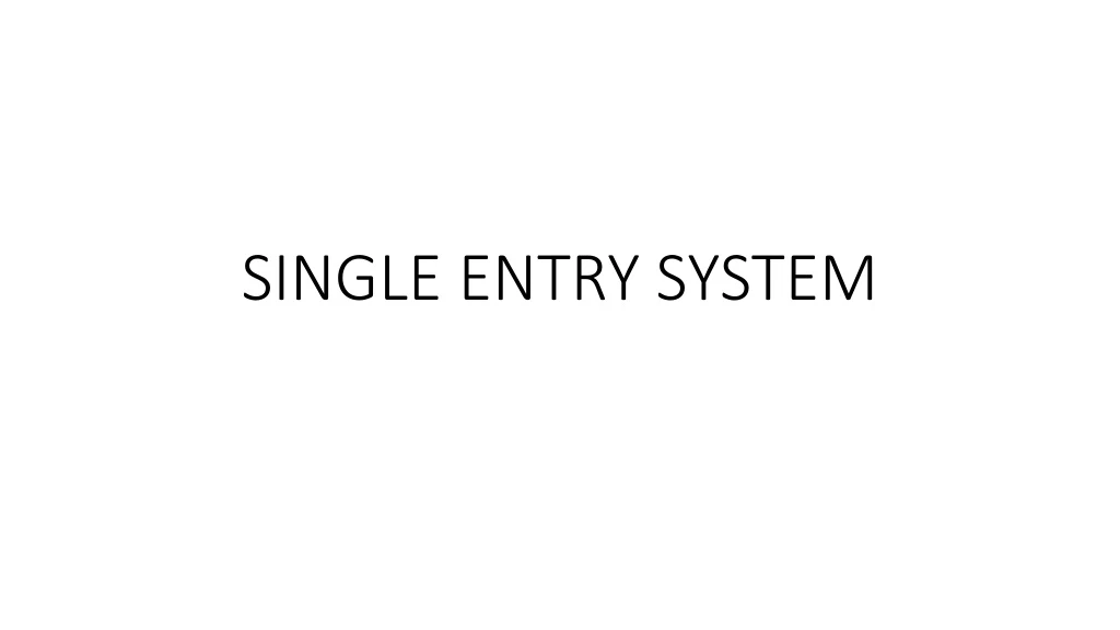 single entry system