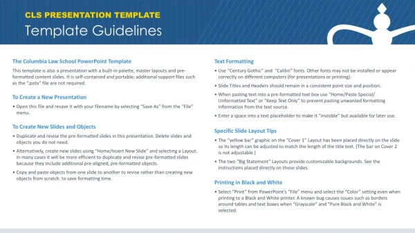 Template Guidelines