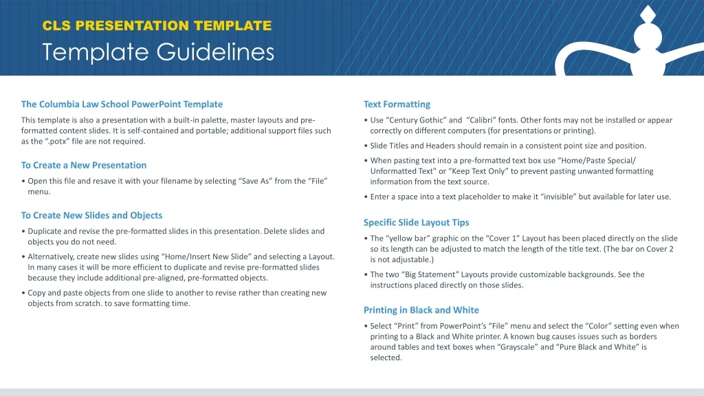 template guidelines