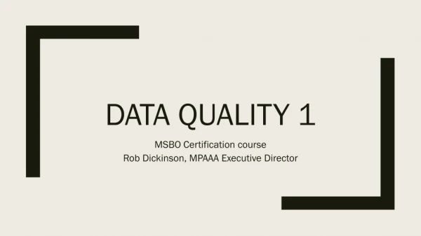 Data Quality 1