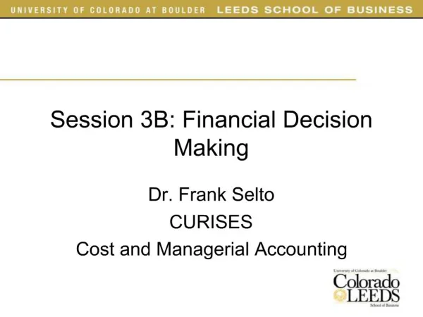 Session 3B: Financial Decision Making