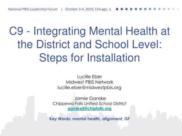 Advancing Education Effectiveness: Interconnecting School Mental Health (ISF) and