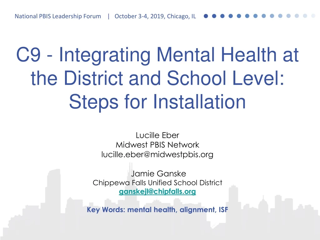 c9 integrating mental health at the district