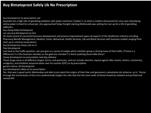 Buy Bimatoprost Safely Uk No Prescription