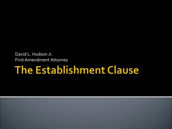 The Establishment Clause