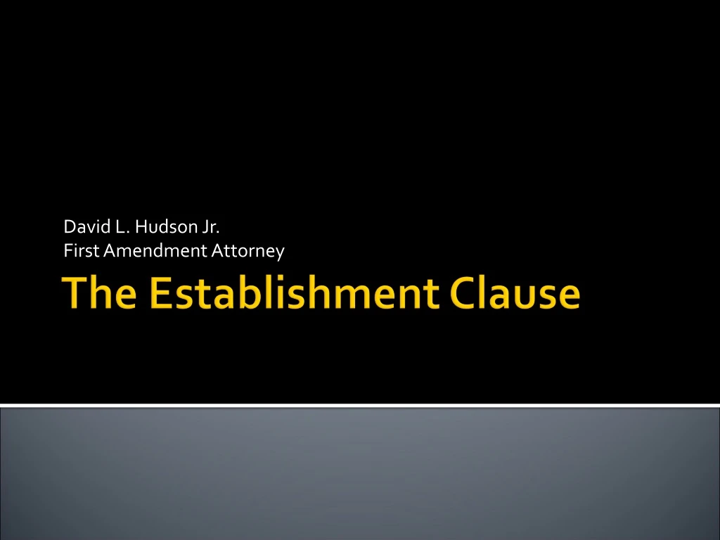 david l hudson jr first amendment attorney