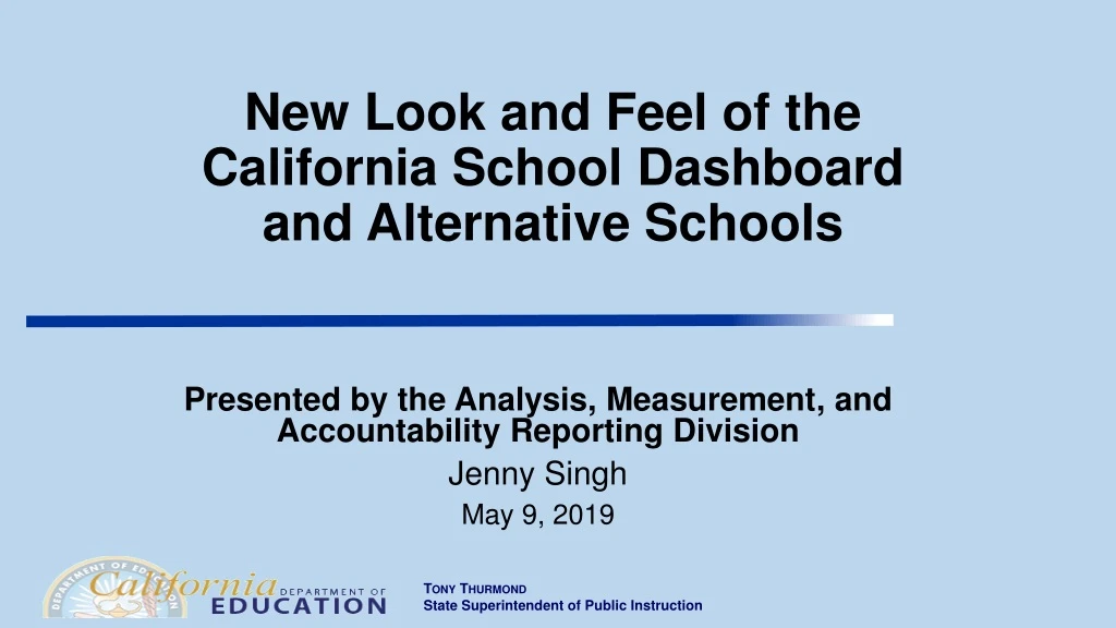 new look and feel of the california school dashboard and alternative schools