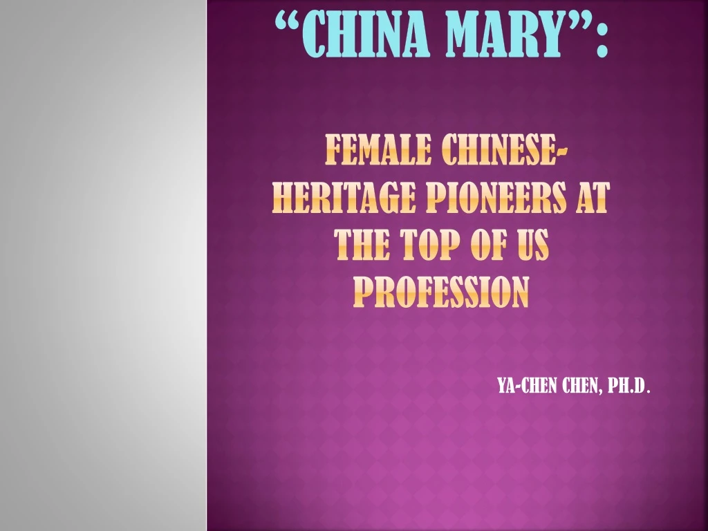 china mary female chinese heritage pioneers at the top of us profession