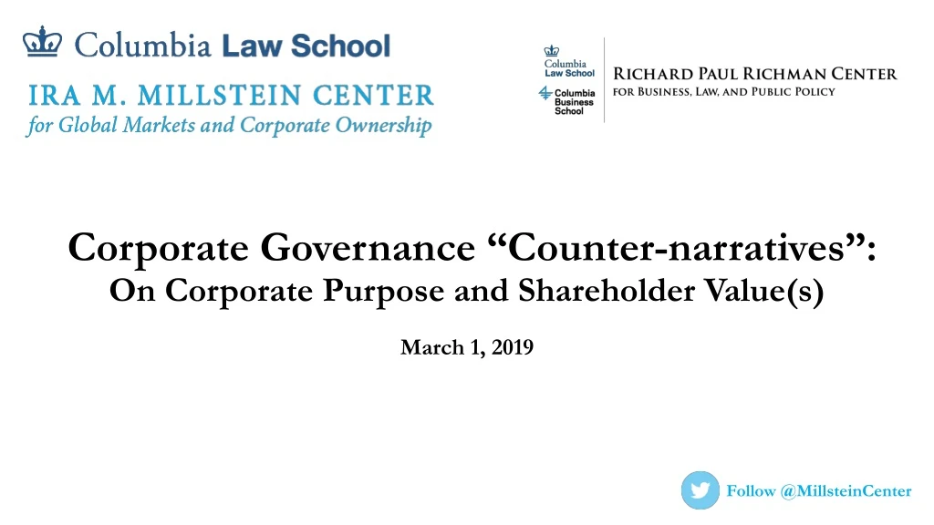 corporate governance counter narratives on corporate purpose and shareholder value s