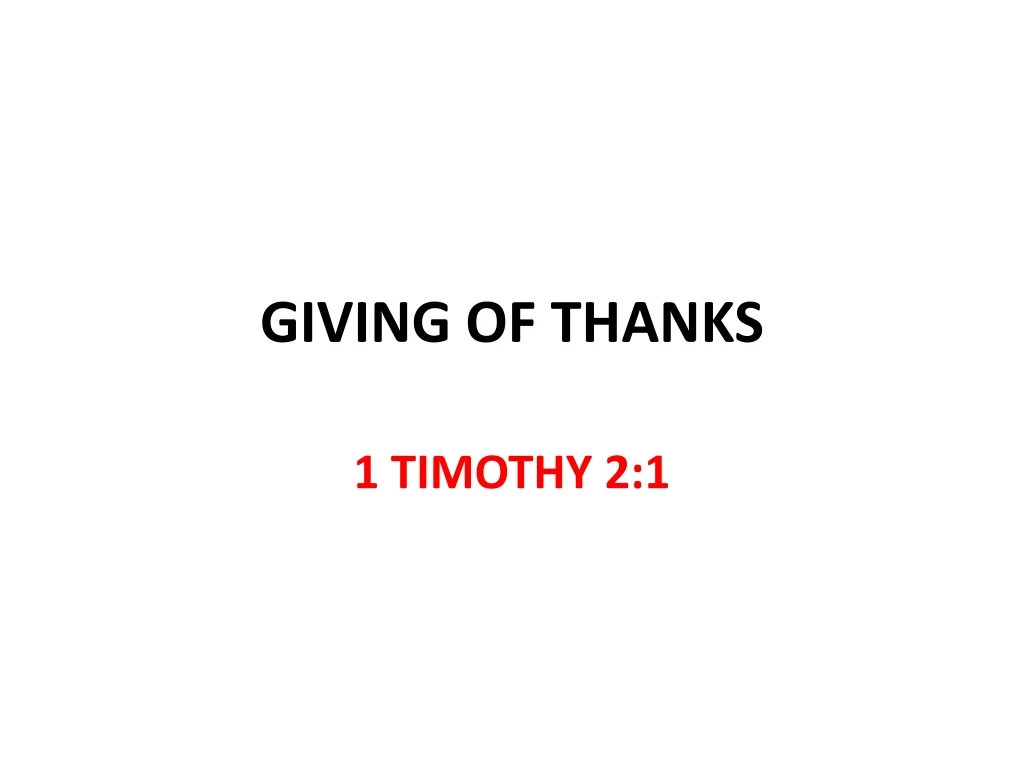giving of thanks