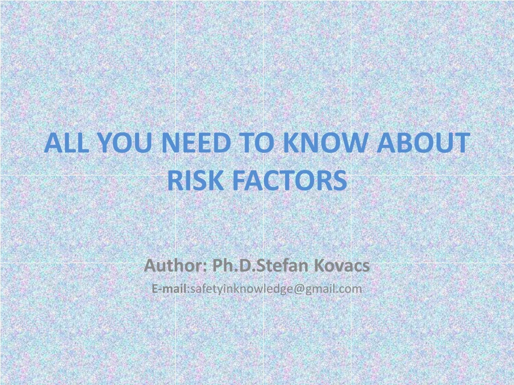 all you need to know about risk factors