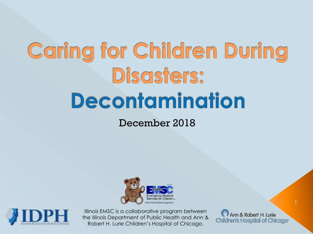 caring for children during disasters decontamination