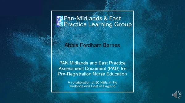 PAN Midlands and East Practice Assessment Document (PAD) for Pre-Registration Nurse Education