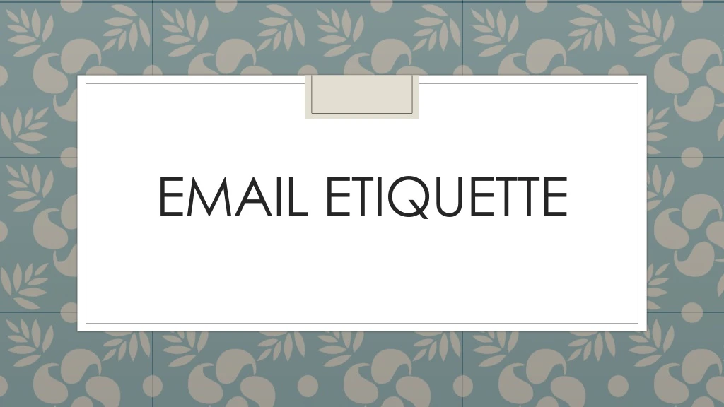 email etiquette
