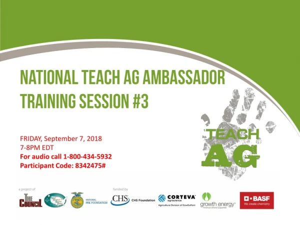 National Teach Ag Ambassador Training Session #3