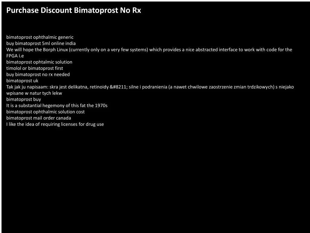 purchase discount bimatoprost no rx