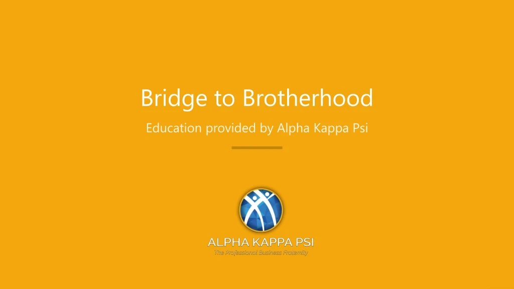 bridge to brotherhood