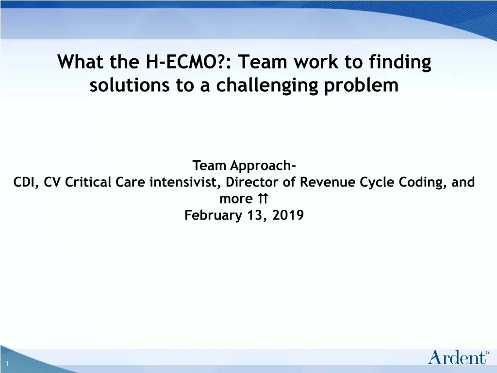 what the h ecmo team work to finding solutions