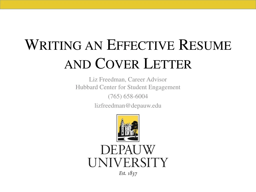 writing an effective resume and cover letter