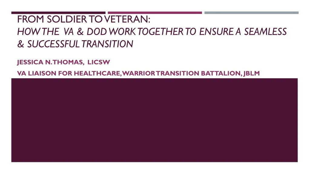 from soldier to veteran how the va dod work together to ensure a seamless successful transition