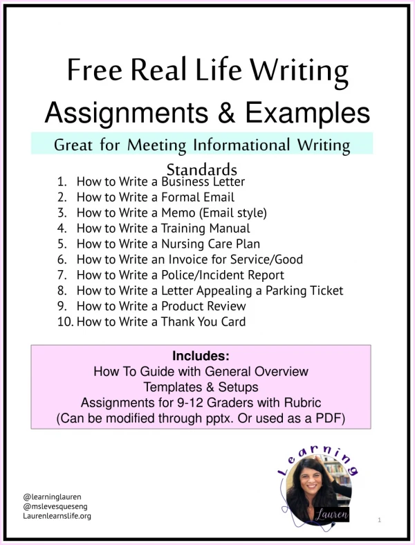 Free Real Life Writing Assignments &amp; Examples