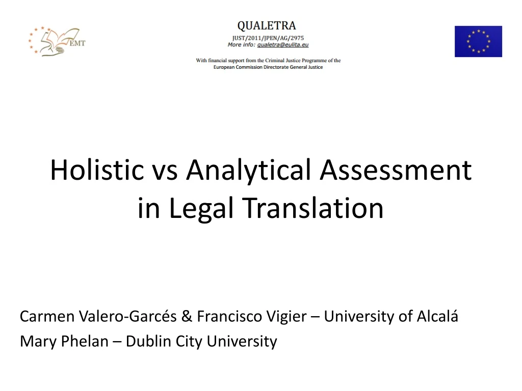 holistic vs analytical assessment in legal translation