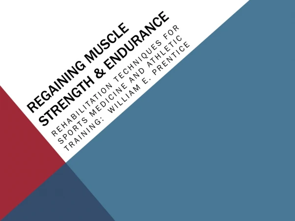 Regaining Muscle Strength &amp; Endurance