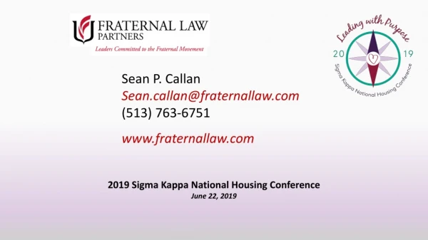 2019 Sigma Kappa National Housing Conference June 22, 2019