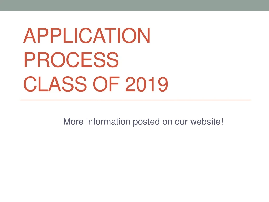 application process class of 2019