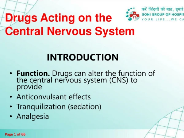 Drugs Acting on the Central Nervous System