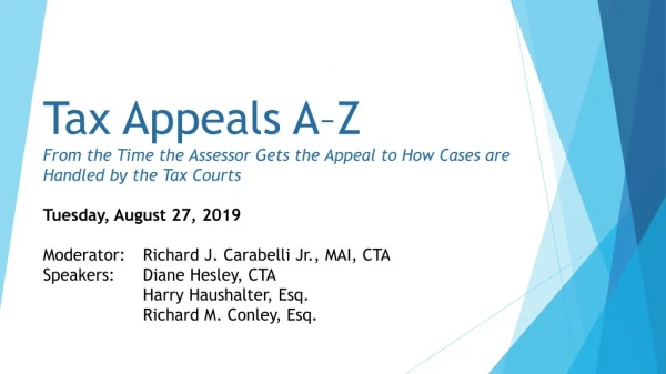 Checklist for Assessors for Tax Appeals