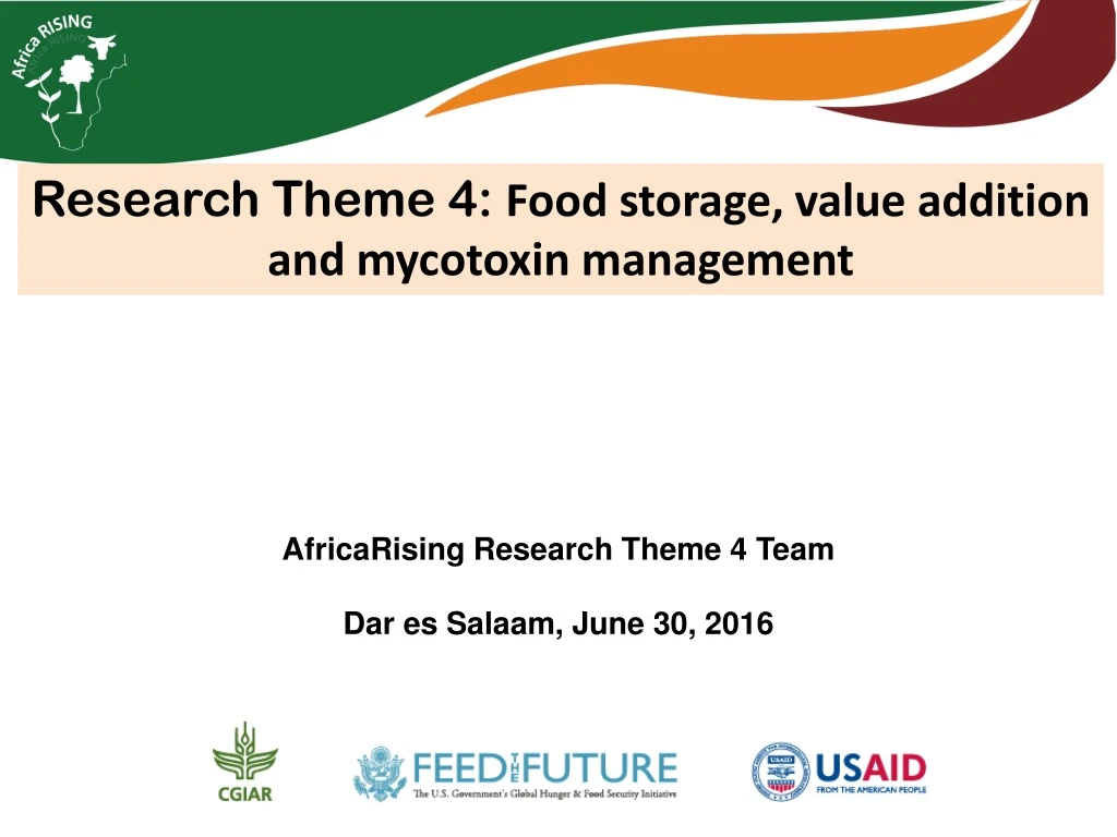 research theme 4 food storage value addition