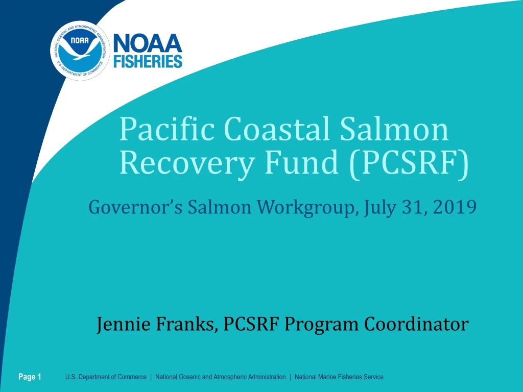 pacific coastal salmon recovery fund pcsrf