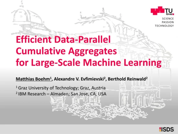 Efficient Data-Parallel Cumulative Aggregates for Large-Scale Machine Learning