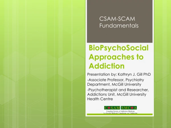 BioPsychoSocial Approaches to Addiction